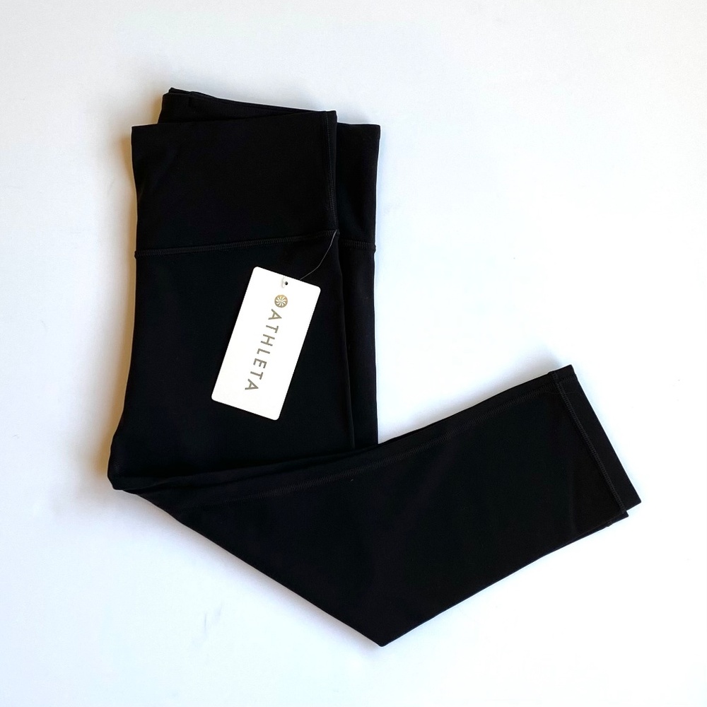 ATHLETA ELATION HIGH RISE CAPRI BLACK NEW WITH TAGS PETITE MEDIUM